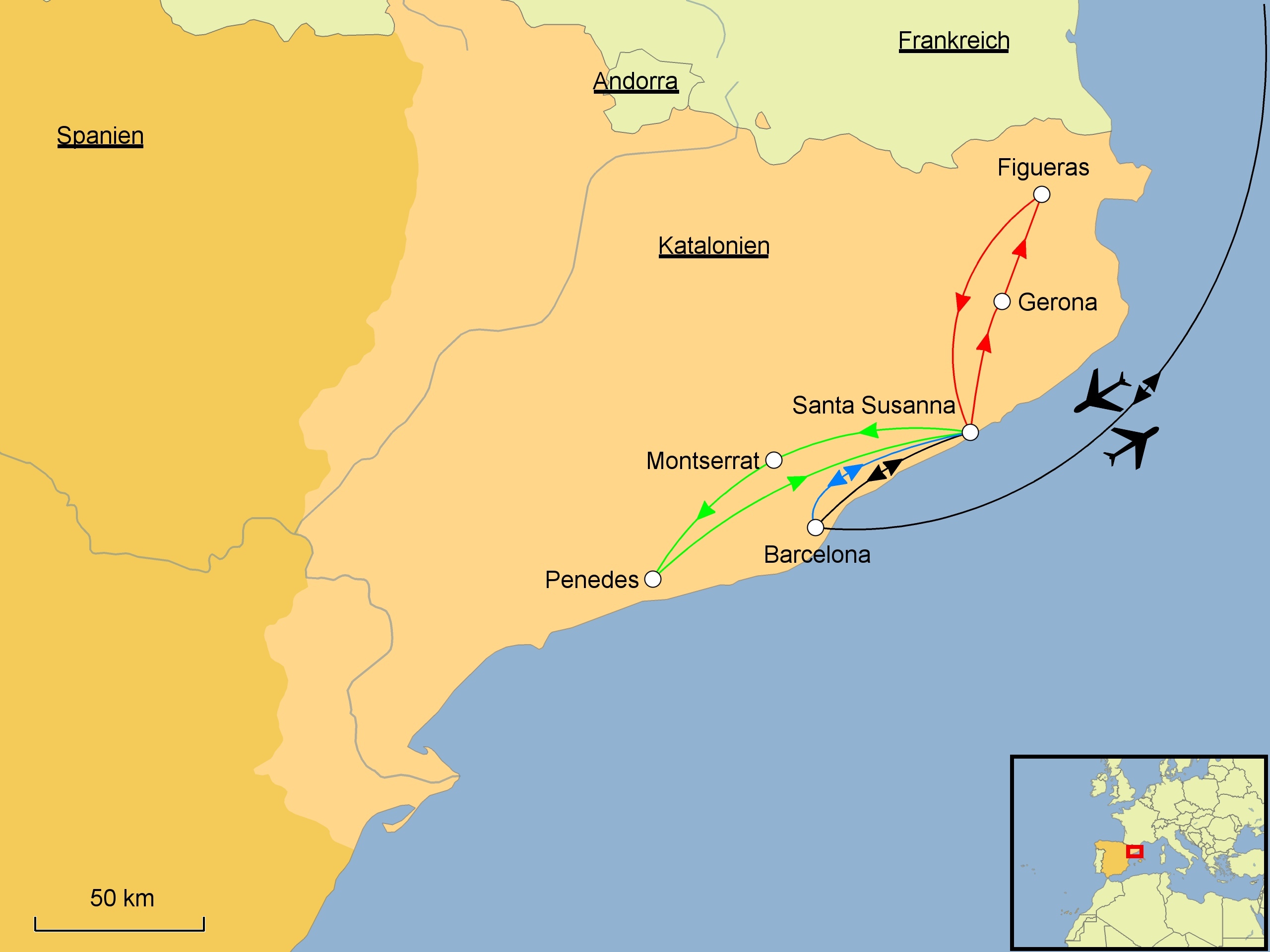 Costa Brava Standort Karte