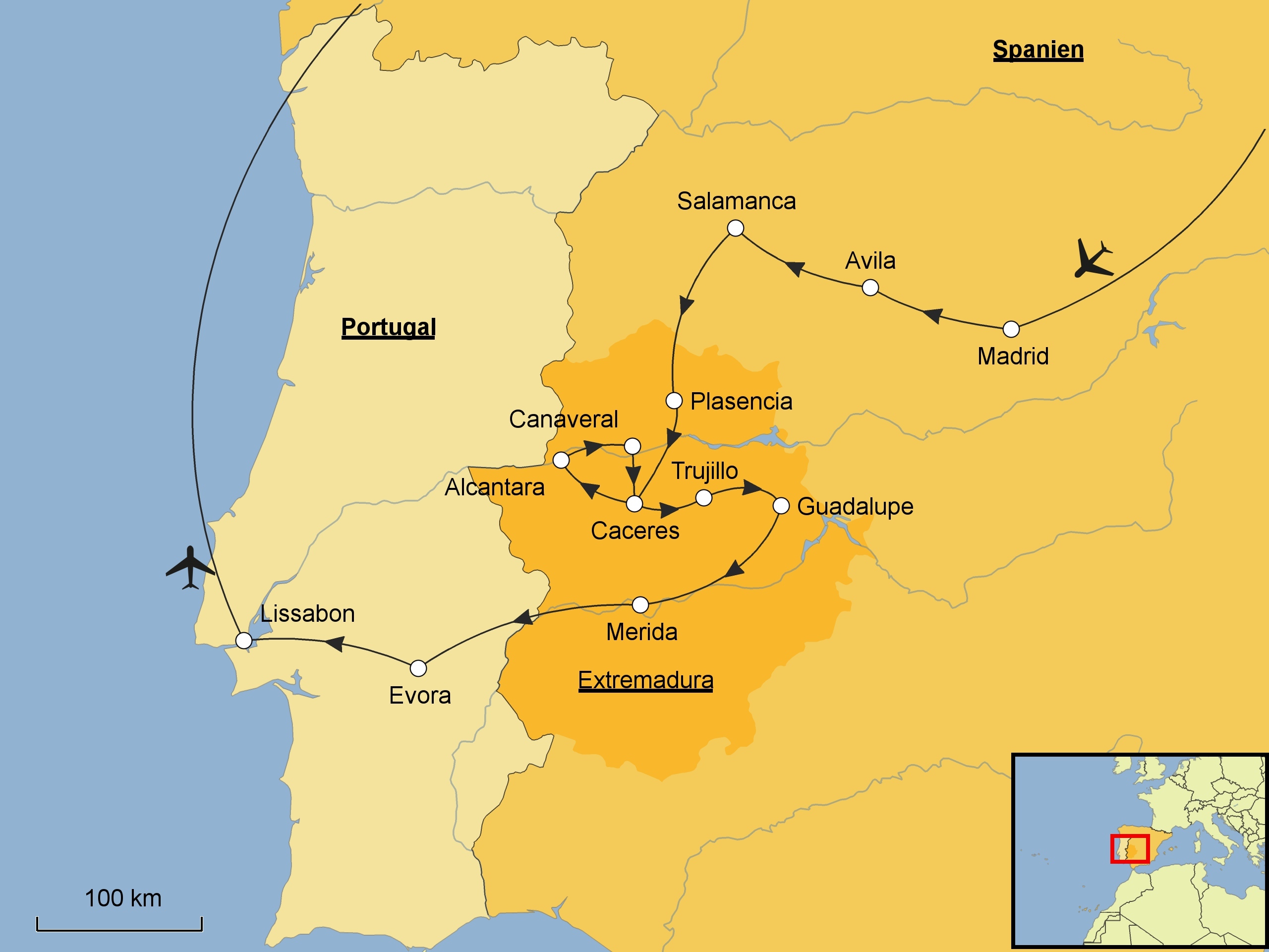 Extremadura Karte