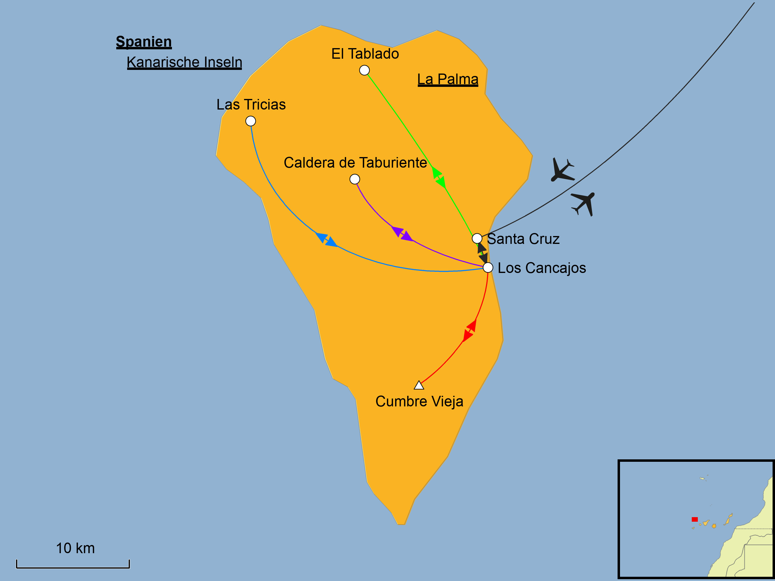 La Palma Wandern Karte