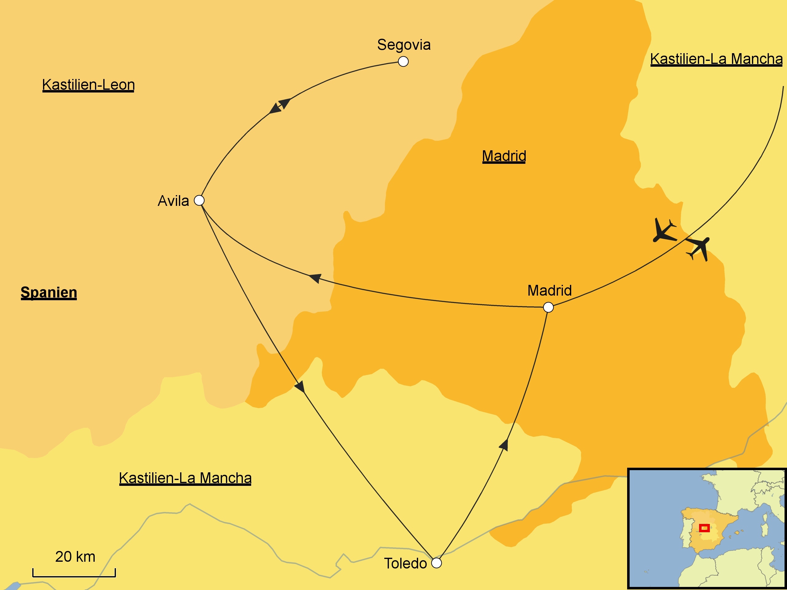 Madrid & Kastilien Karte