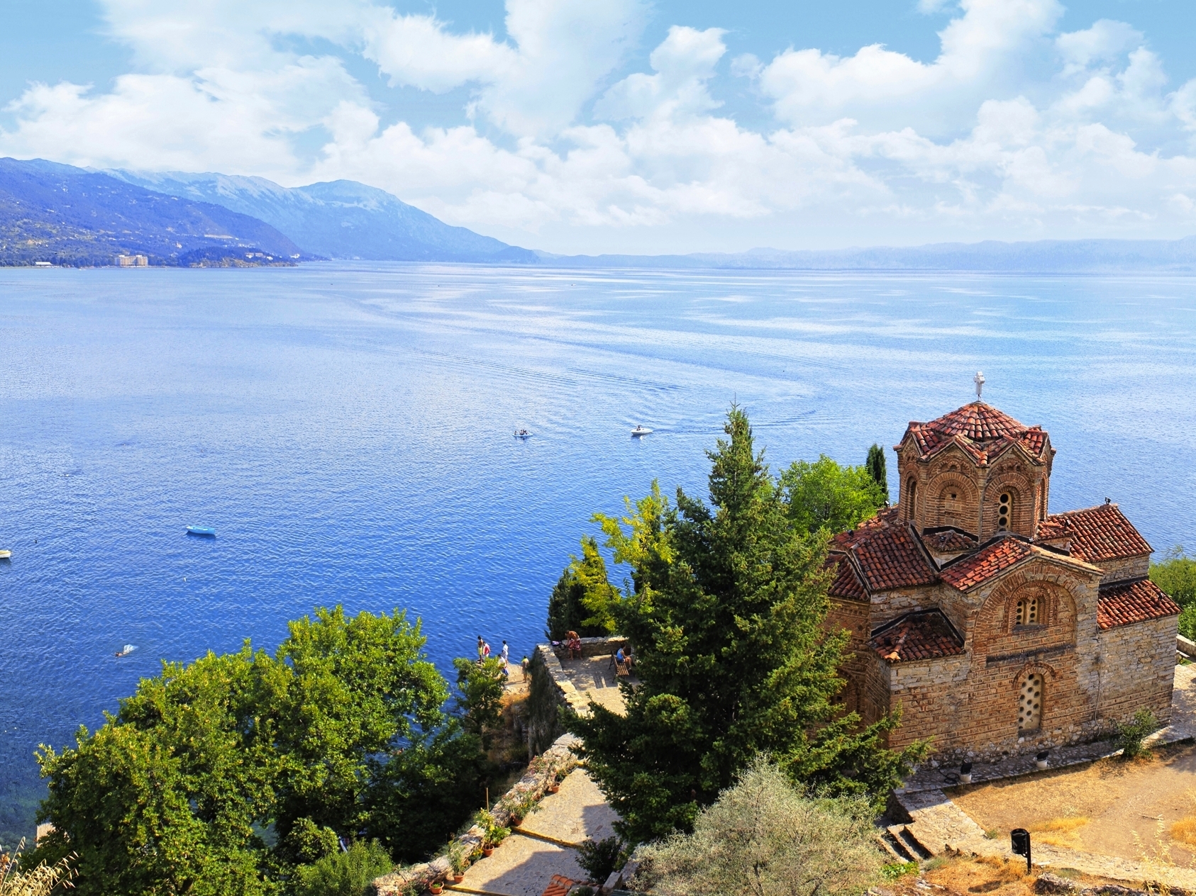 Albanien Rundreise Blick St Johann von Kaneo und Ohrid See -SRD