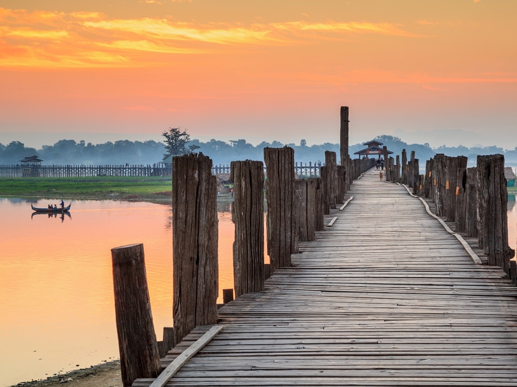 Birma U-Bein Brücke Mandalay