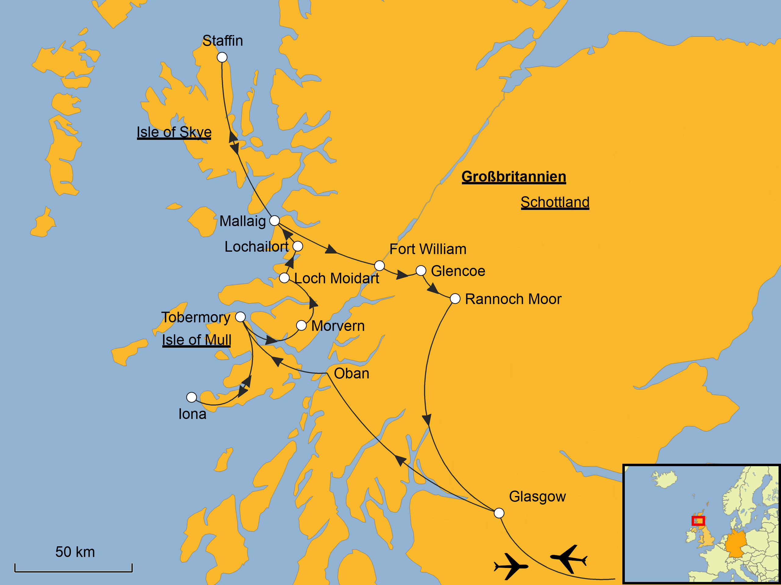Schottland Wandern Karte