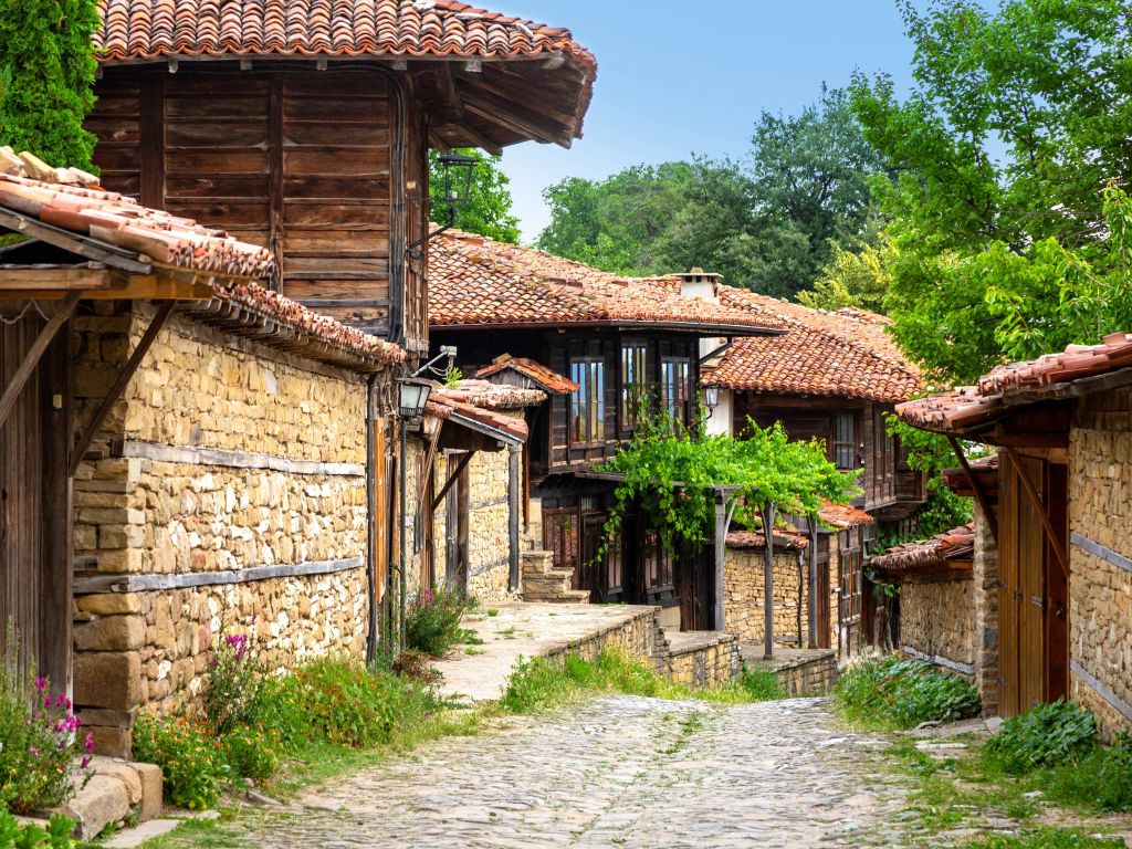 Bulgarien traditionelle Häuser in Zheravna