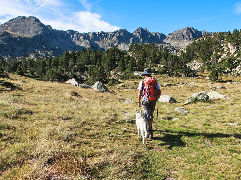 Andorra Wander-Reise Wanderer über Hochwiese SRD