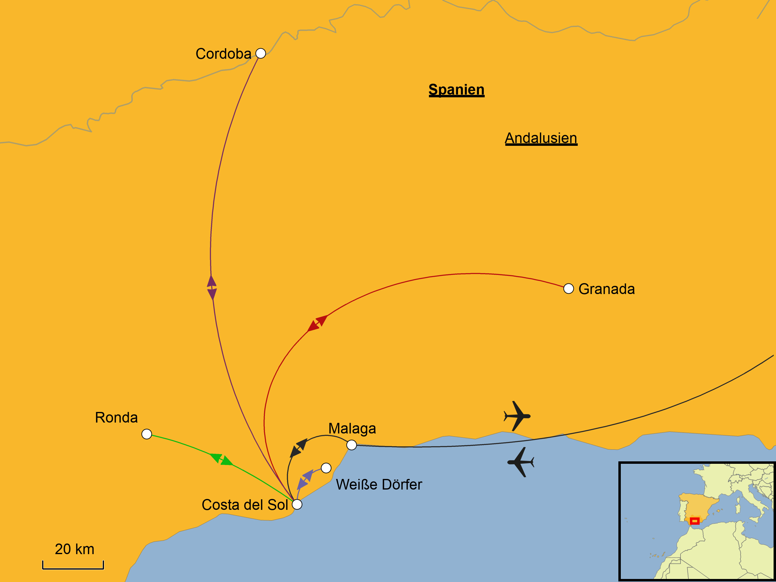 Andalusien & Costa del Sol Karte