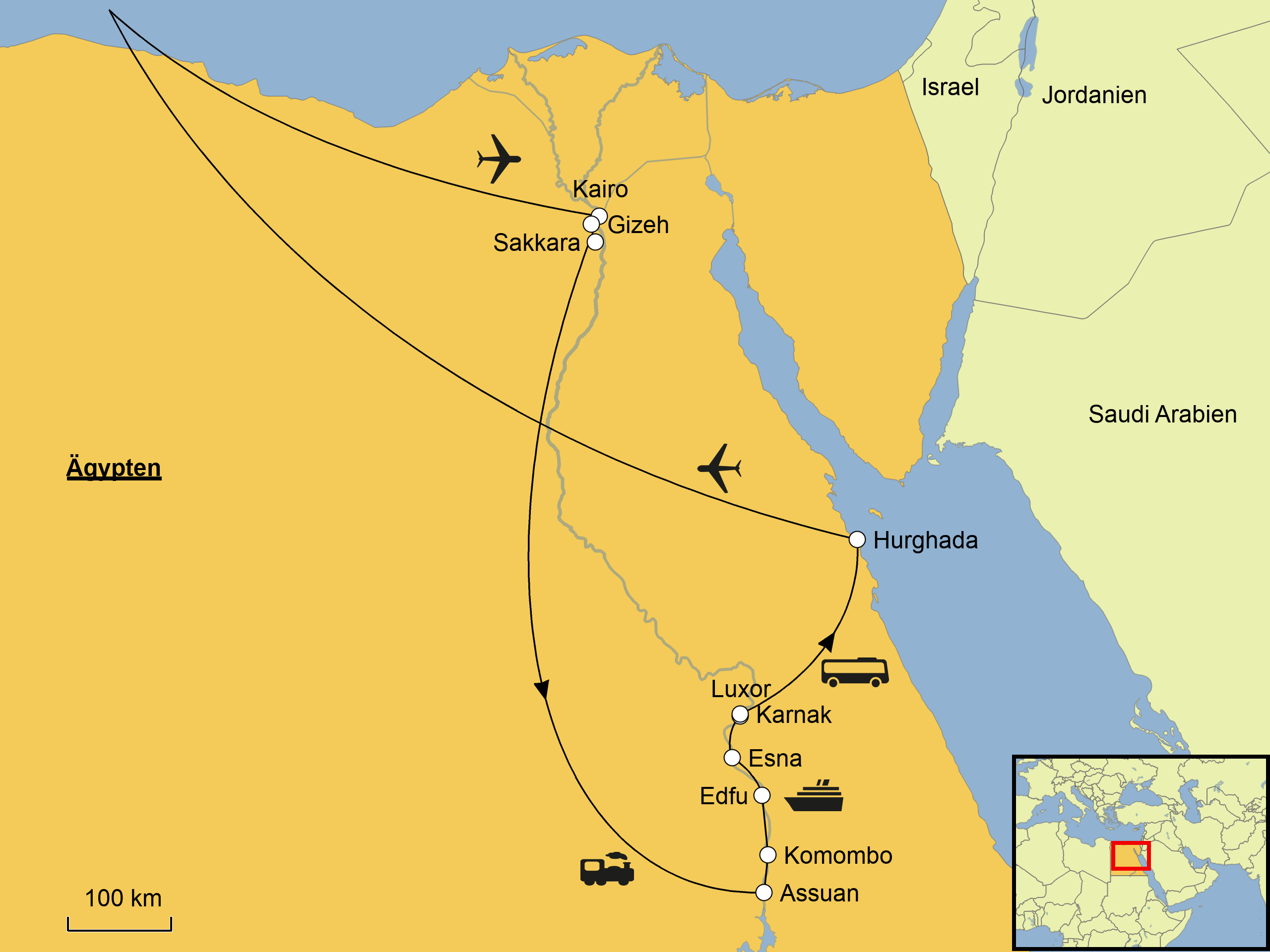 ägypten Hurghada Karte