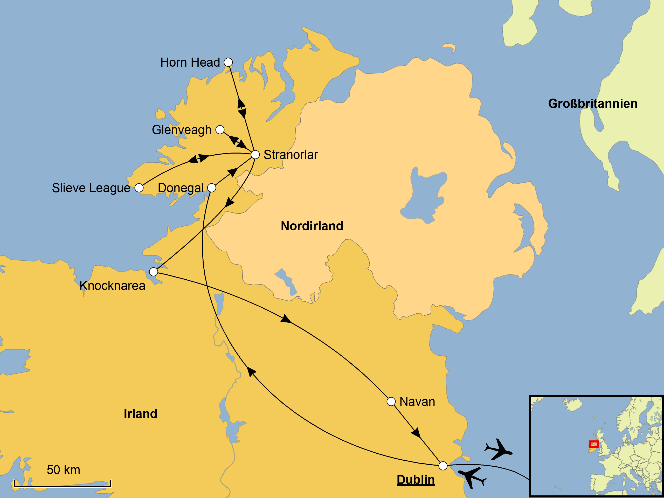 Irland Wandern Karte