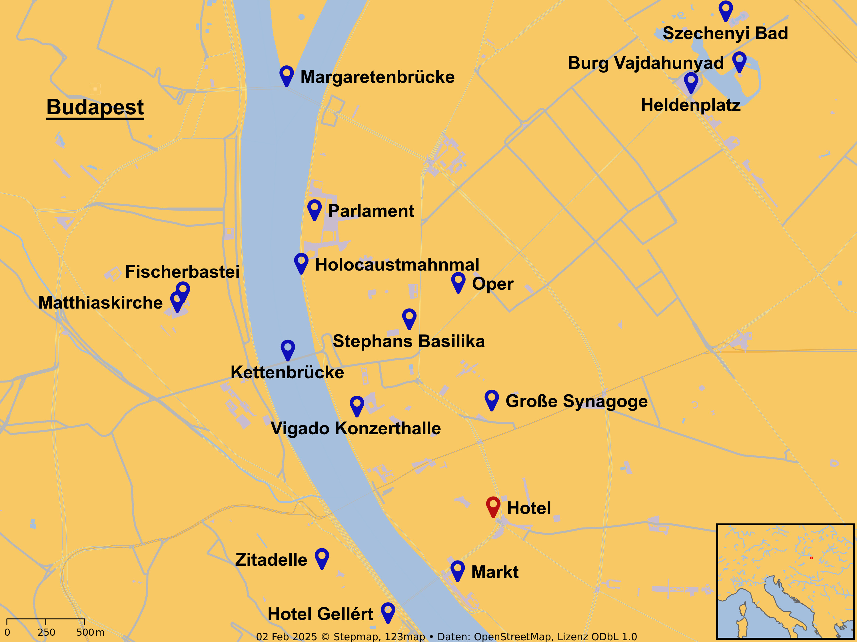Budapest Städtereise Karte