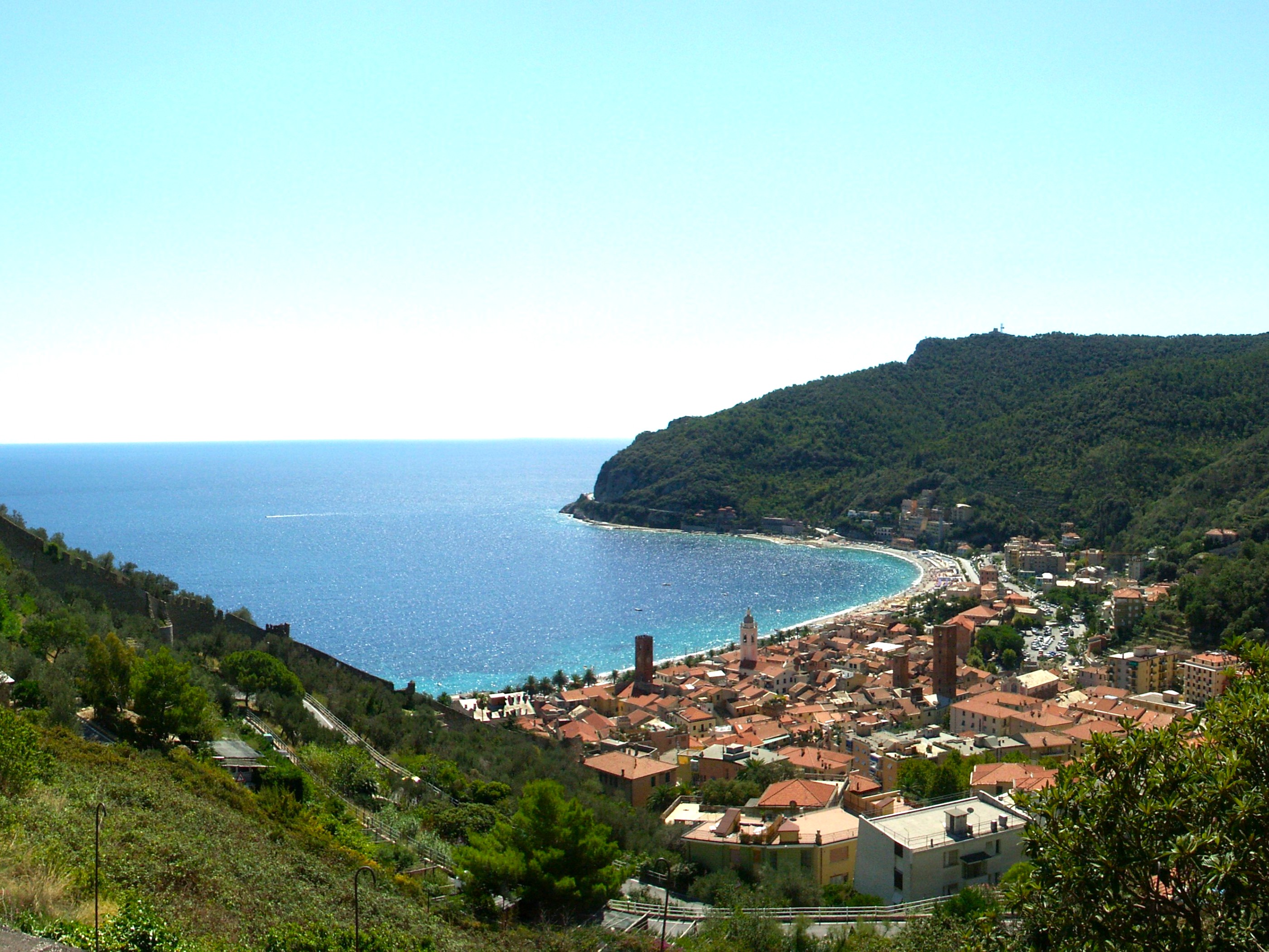 Ligurien Wandern Blick auf Noli