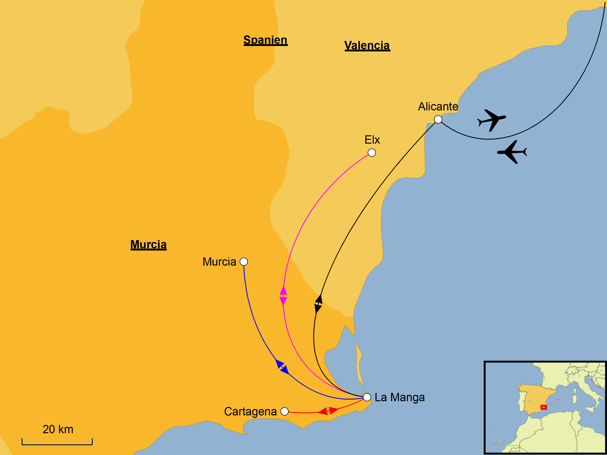 Costa Calida Erholen Karte