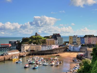 Wales Blick auf den Hafen von Tenby