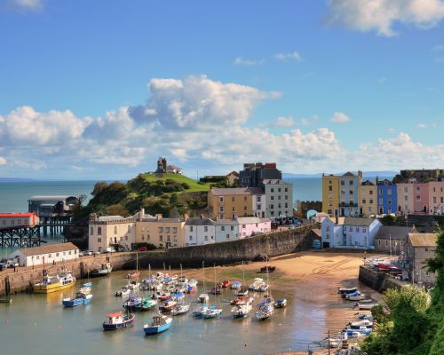 Wales Blick auf den Hafen von Tenby