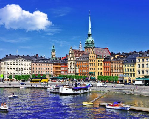 Schweden Luftaufnahme über die Altstadt Stockholms