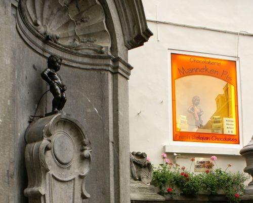 Belgien Männeken Pis Brunnen in Brüsssel