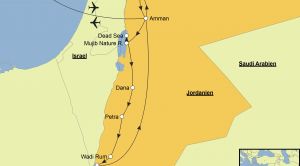 Jordanien Wandern Karte