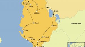 Albanien Rundreise Karte SRD