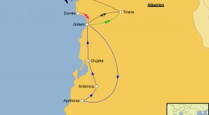 Albanien Erholen-Reise Karte