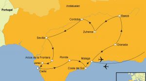Andalusien Rundreise Höhepunkte Karte SRD