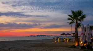 Albanien Erholen-Reise Abendstimmung am Strand SRD